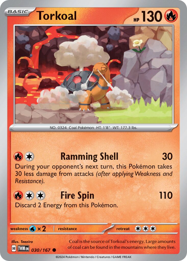 Torkoal 030/167 — Twilight Masquerade (English Pokémon TCG card)