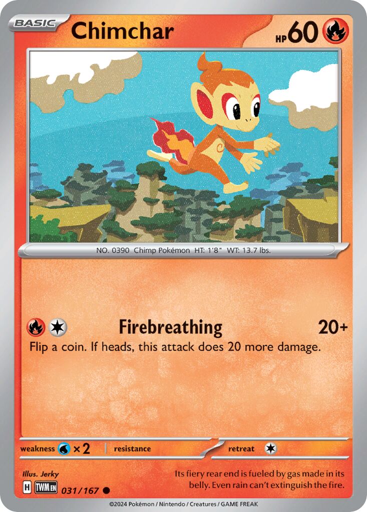 Chimchar 031/167 — Twilight Masquerade (English Pokémon TCG card)
