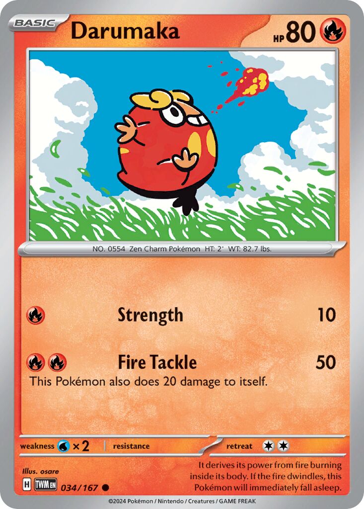 Darumaka 034/167 — Twilight Masquerade (English Pokémon TCG card)