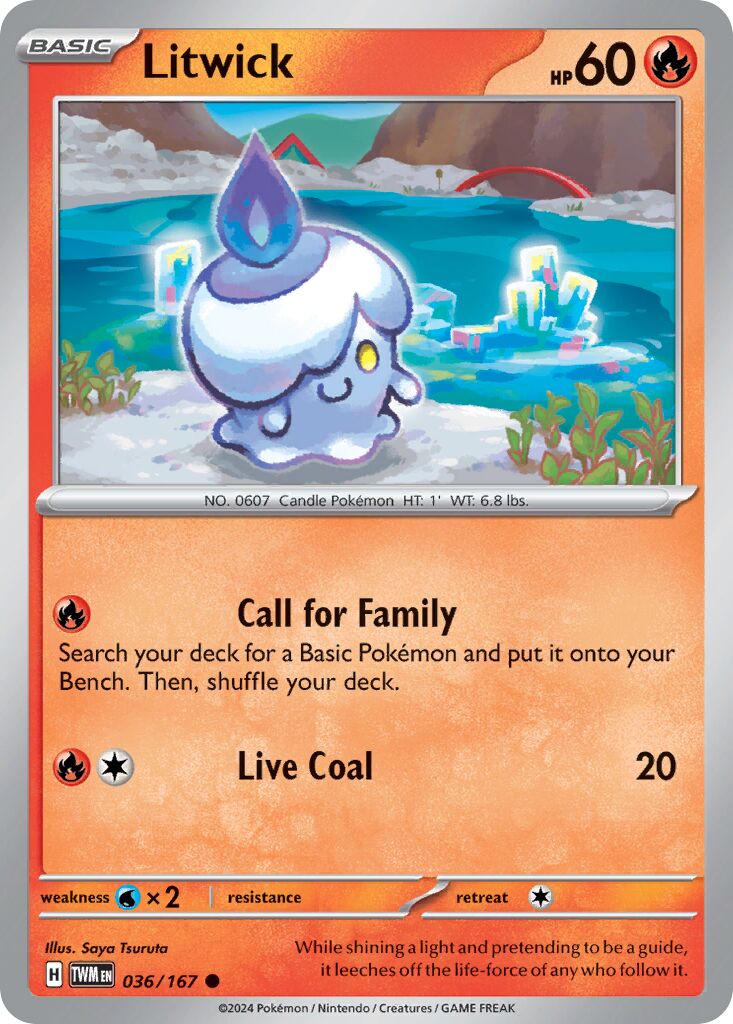 Litwick 036/167 — Twilight Masquerade (English Pokémon TCG card)