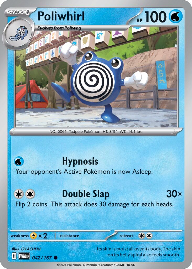 Poliwhirl 042/167 — Twilight Masquerade (English Pokémon TCG card)