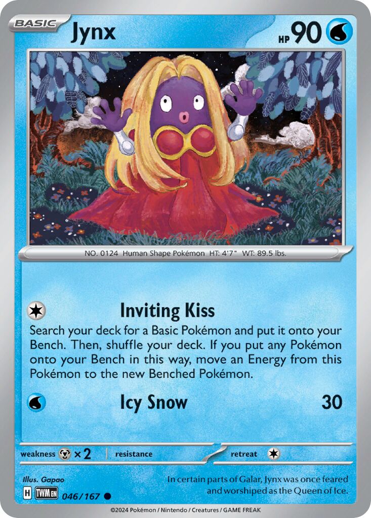 Jynx 046/167 — Twilight Masquerade (English Pokémon TCG card)