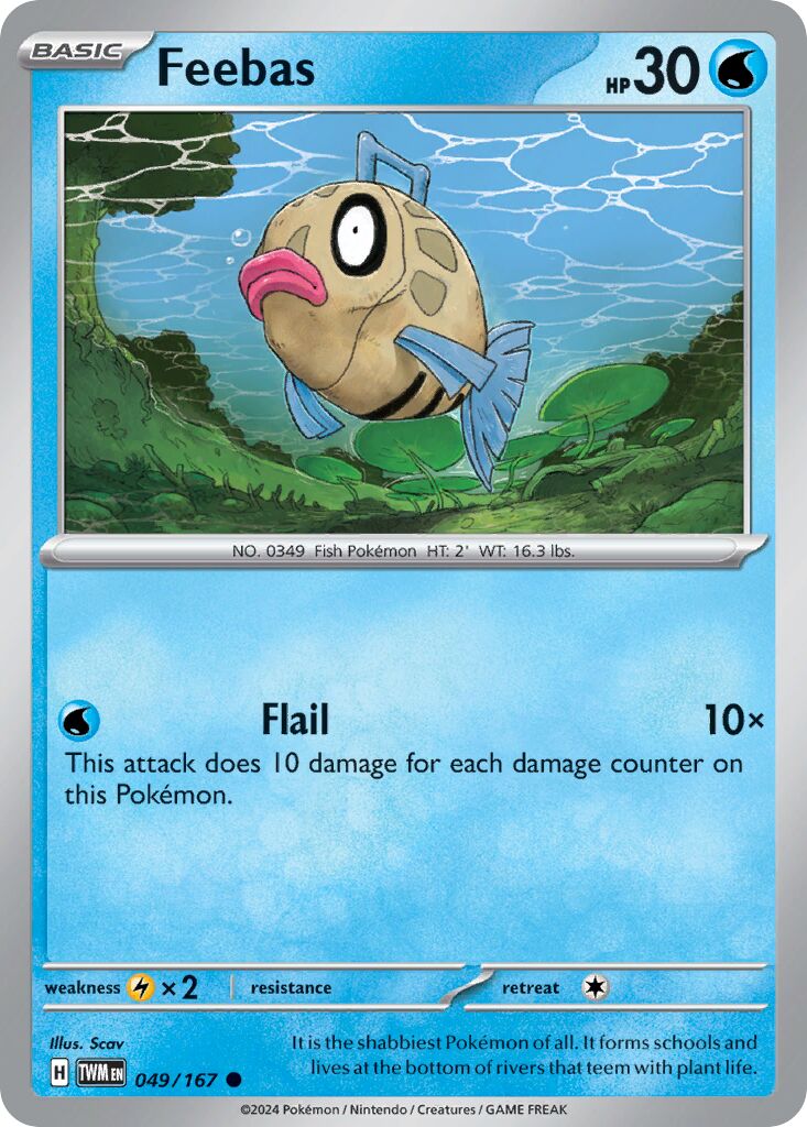Feebas 049/167 — Twilight Masquerade (English Pokémon TCG card)