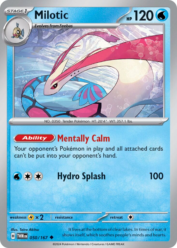 Milotic 050/167 — Twilight Masquerade (English Pokémon TCG card)