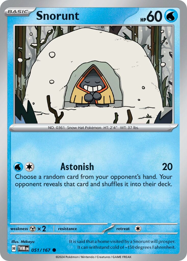 Snorunt 051/167 — Twilight Masquerade (English Pokémon TCG card)