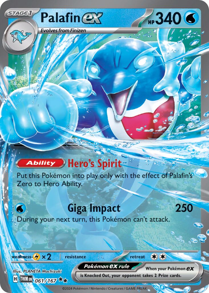 Palafin ex 061/167 — Twilight Masquerade (English Pokémon TCG card)