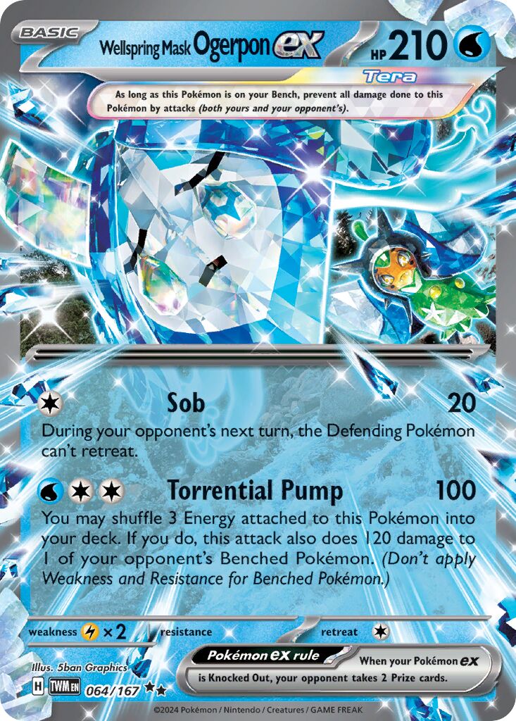 Wellspring Mask Ogerpon ex 064/167 — Twilight Masquerade (English Pokémon TCG card)