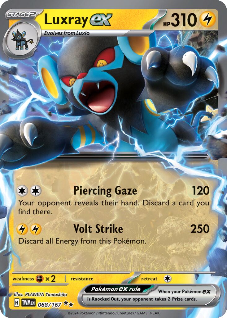 Luxray ex 068/167 — Twilight Masquerade (English Pokémon TCG card)