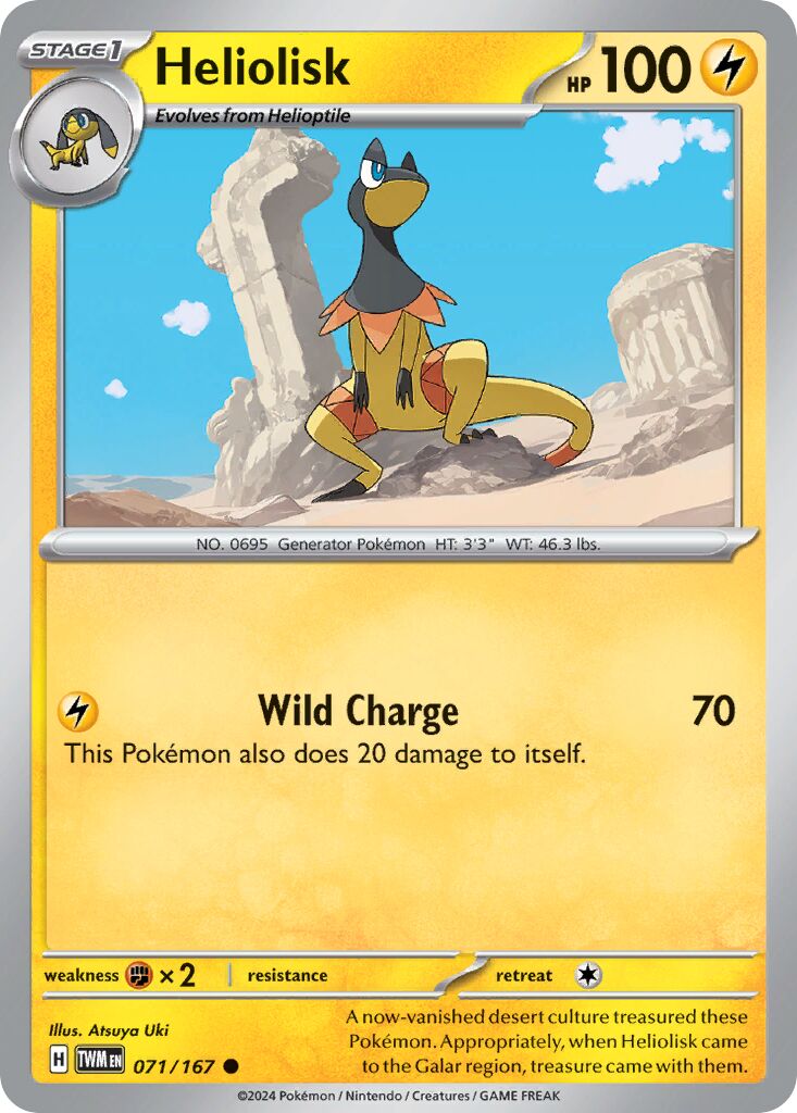 Heliolisk 071/167 — Twilight Masquerade (English Pokémon TCG card)