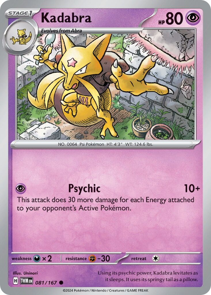 Kadabra 081/167 — Twilight Masquerade (English Pokémon TCG card)
