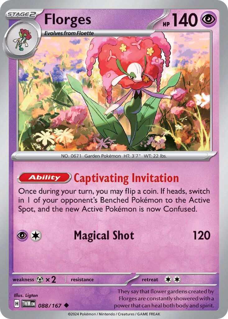 Florges 088/167 — Twilight Masquerade (English Pokémon TCG card)