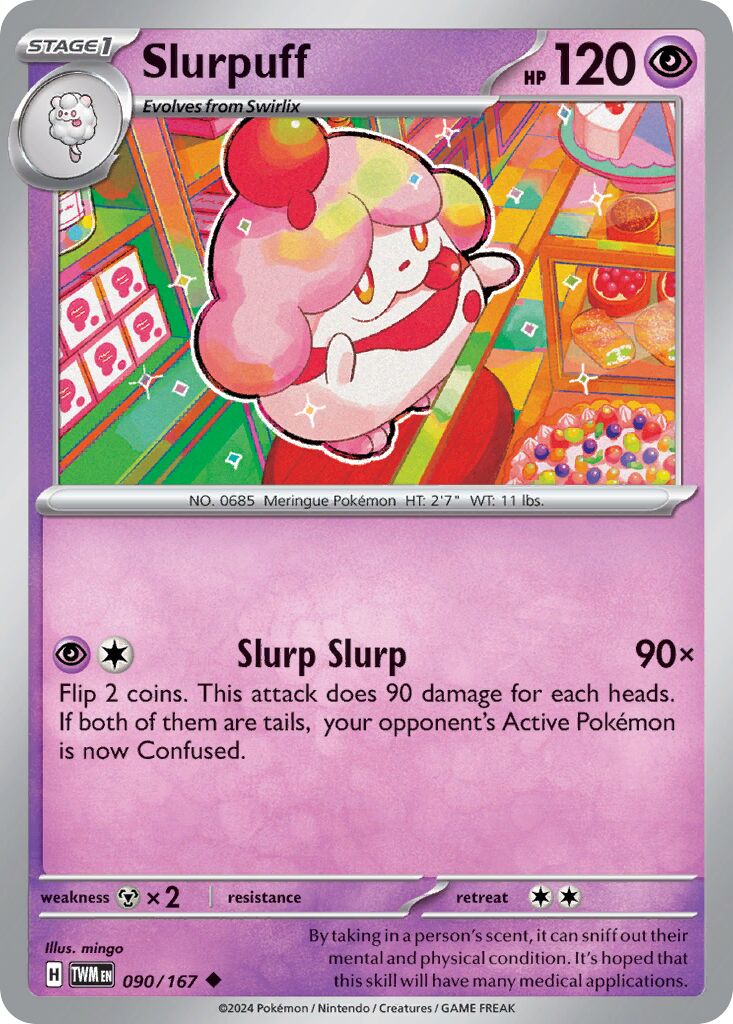 Slurpuff 090/167 — Twilight Masquerade (English Pokémon TCG card)