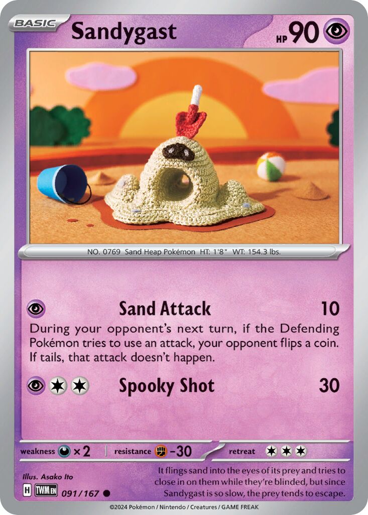 Sandygast 091/167 — Twilight Masquerade (English Pokémon TCG card)