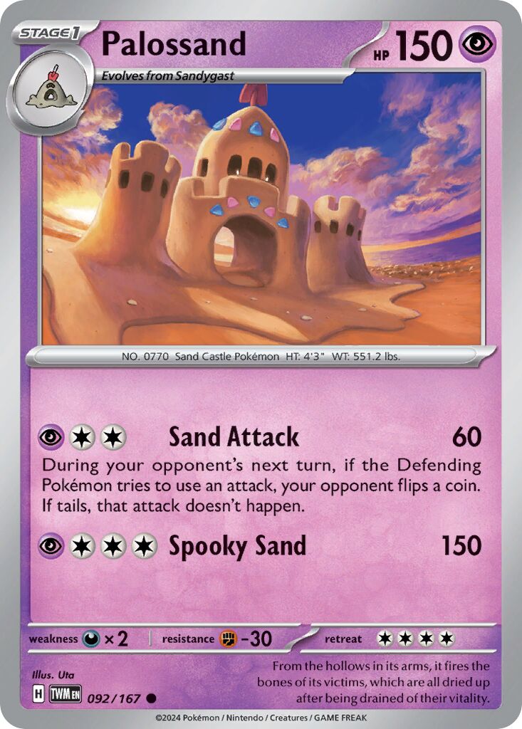 Palossand 092/167 — Twilight Masquerade (English Pokémon TCG card)
