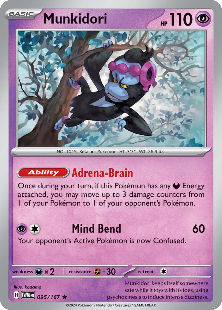 Munkidori 095/167 — Twilight Masquerade (English Pokémon TCG card)