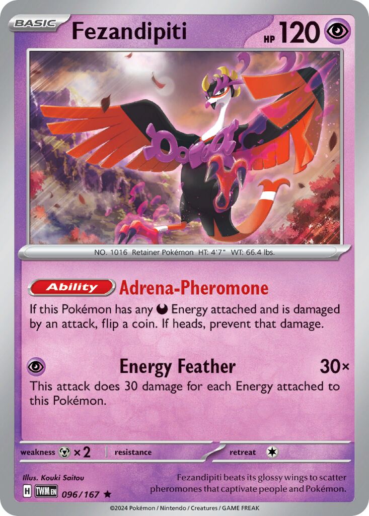 Fezandipiti 096/167 — Twilight Masquerade (English Pokémon TCG card)