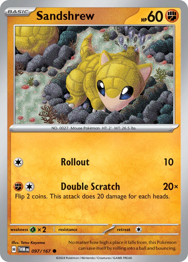 Sandshrew 097/167 — Twilight Masquerade (English Pokémon TCG card)