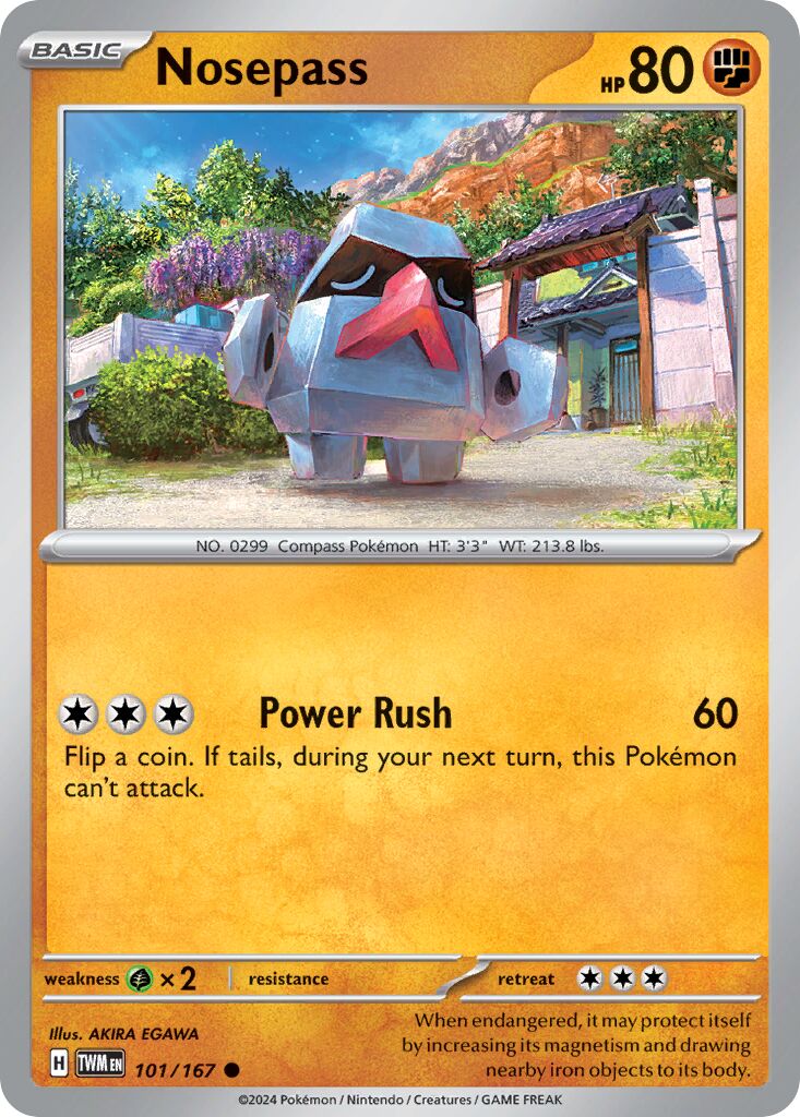 Nosepass 101/167 — Twilight Masquerade (English Pokémon TCG card)