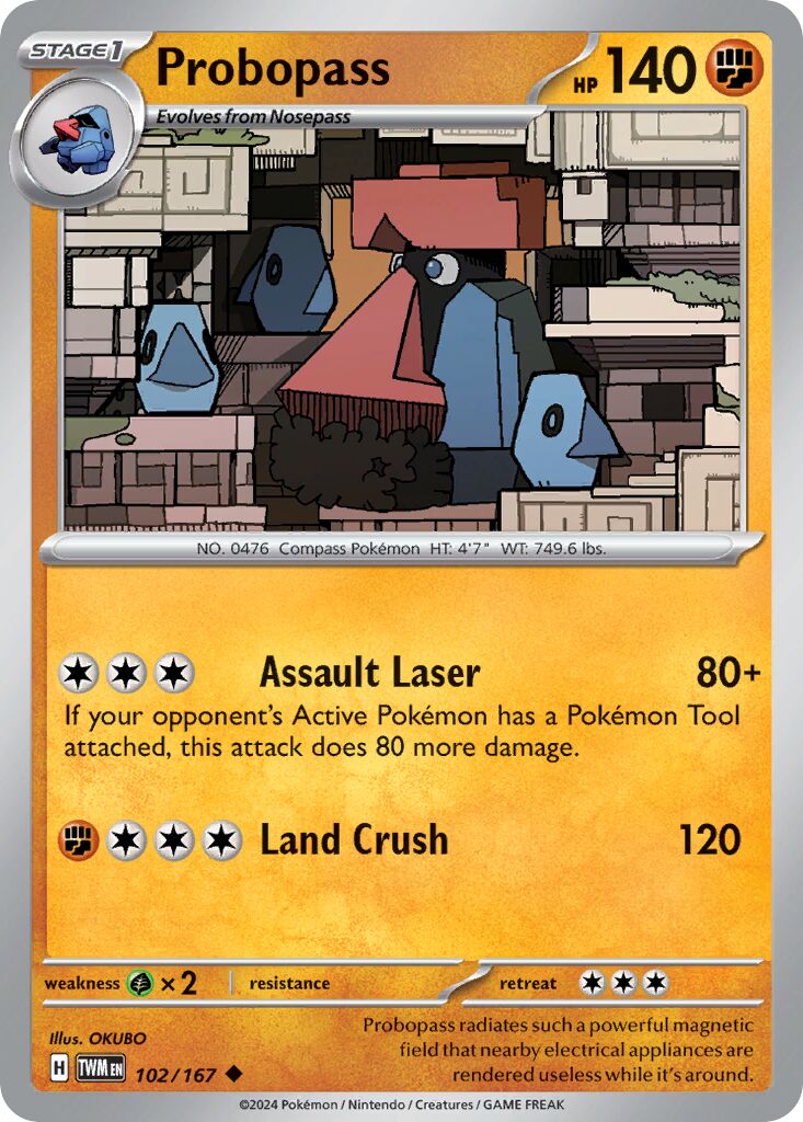 Probopass 102/167 — Twilight Masquerade (English Pokémon TCG card)