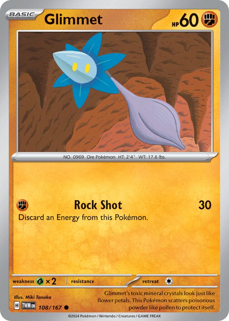 Glimmet 108/167 — Twilight Masquerade (English Pokémon TCG card)