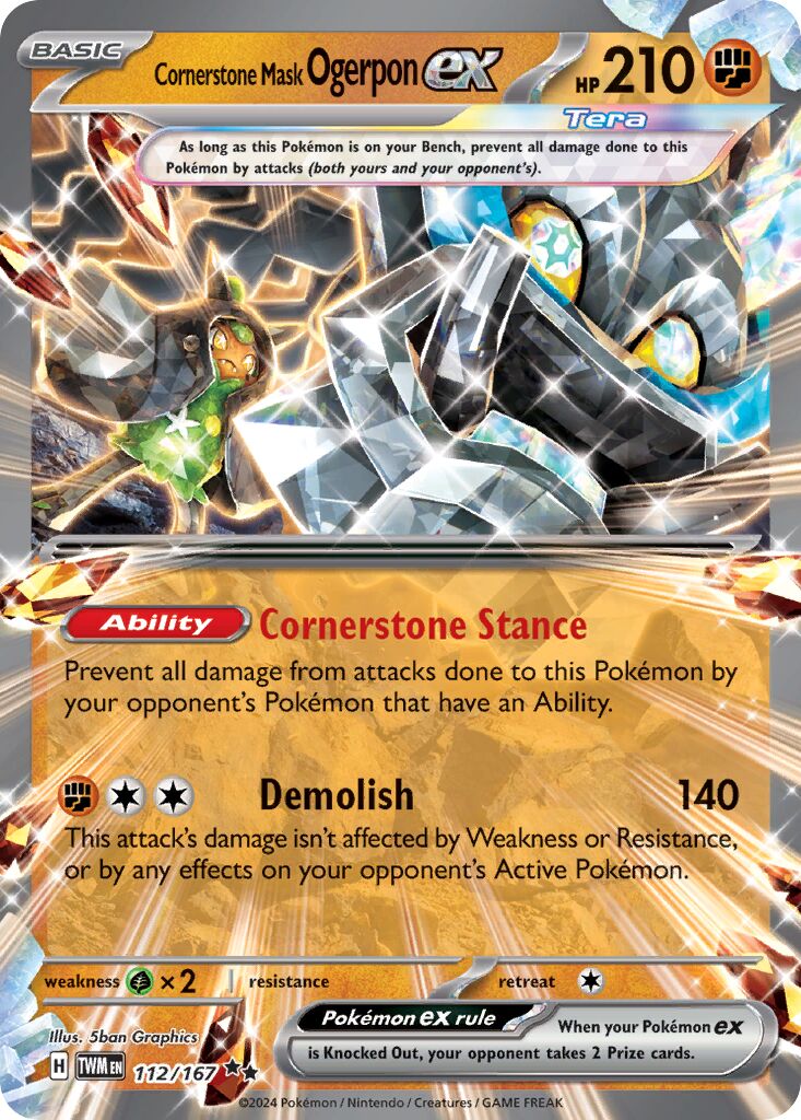 Cornerstone Mask Ogerpon ex 112/167 — Twilight Masquerade (English Pokémon TCG card)