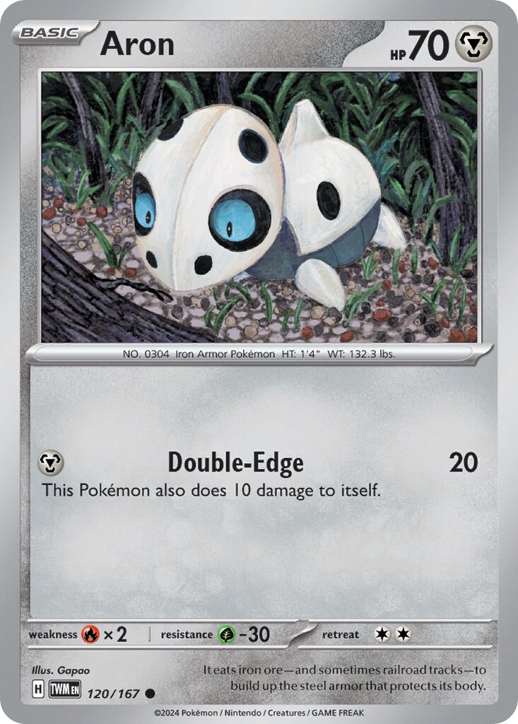 Aron 120/167 — Twilight Masquerade (English Pokémon TCG card)