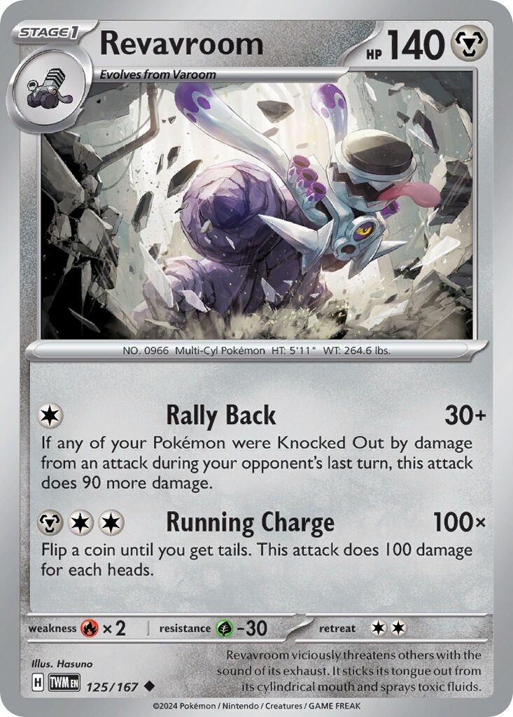 Revavroom 125/167 — Twilight Masquerade (English Pokémon TCG card)