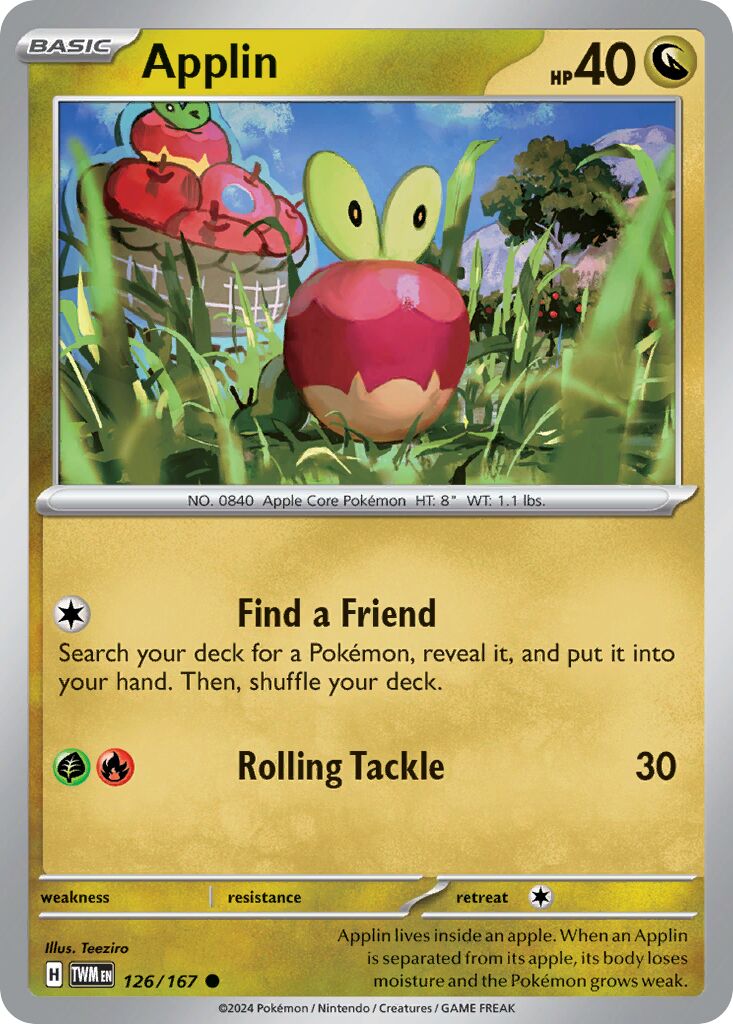 Applin 126/167 — Twilight Masquerade (English Pokémon TCG card)