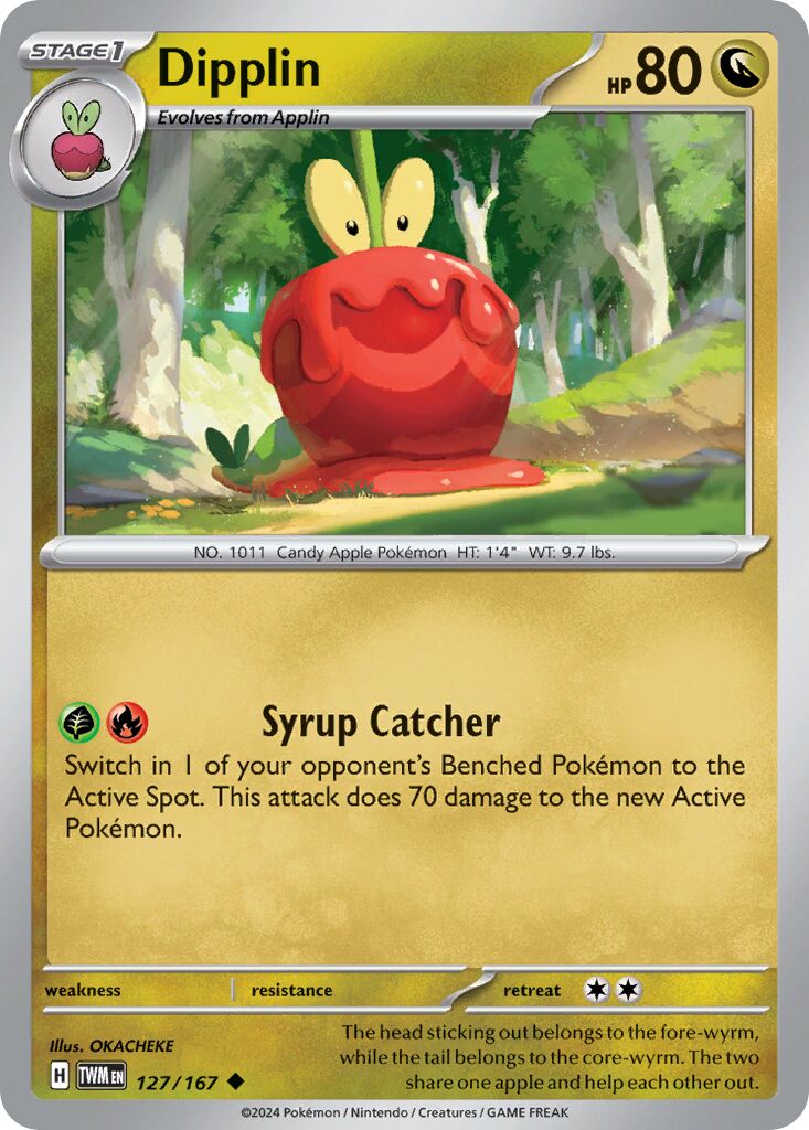 Dipplin 127/167 — Twilight Masquerade (English Pokémon TCG card)