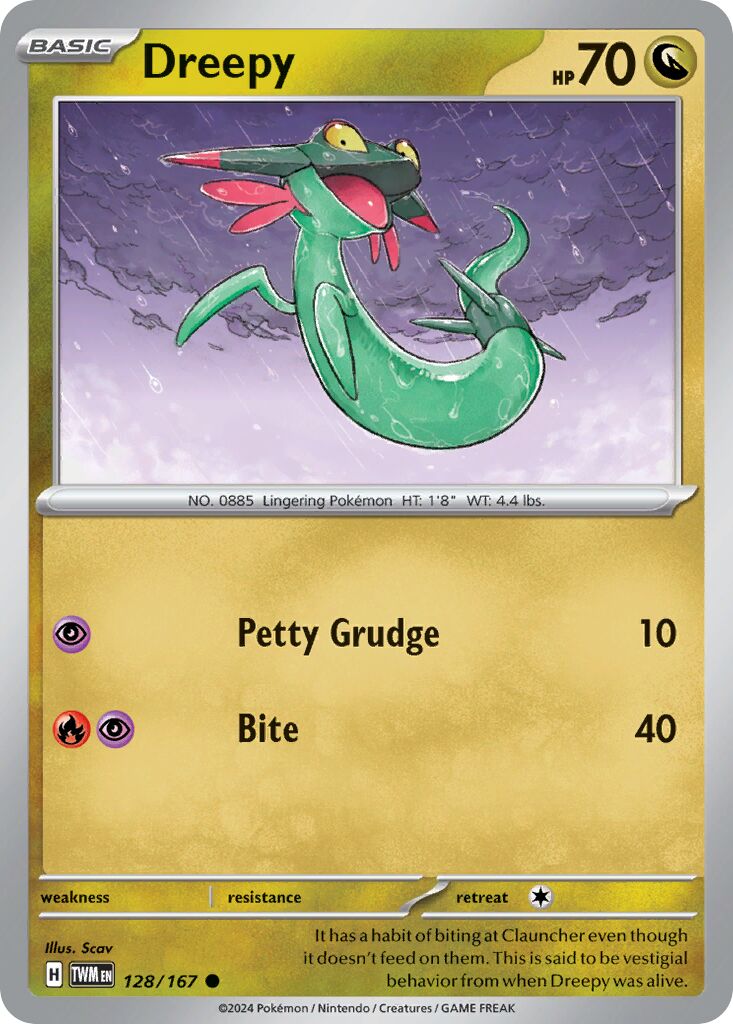 Dreepy 128/167 — Twilight Masquerade (English Pokémon TCG card)