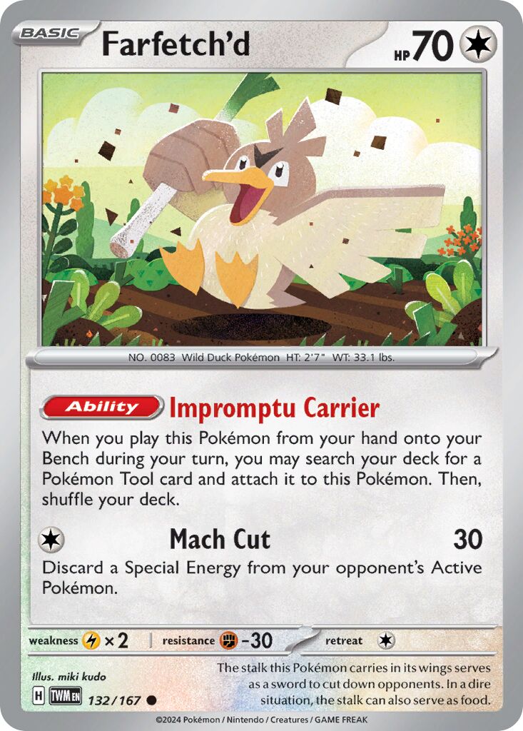 Farfetch'd 132/167 — Twilight Masquerade (English Pokémon TCG card)