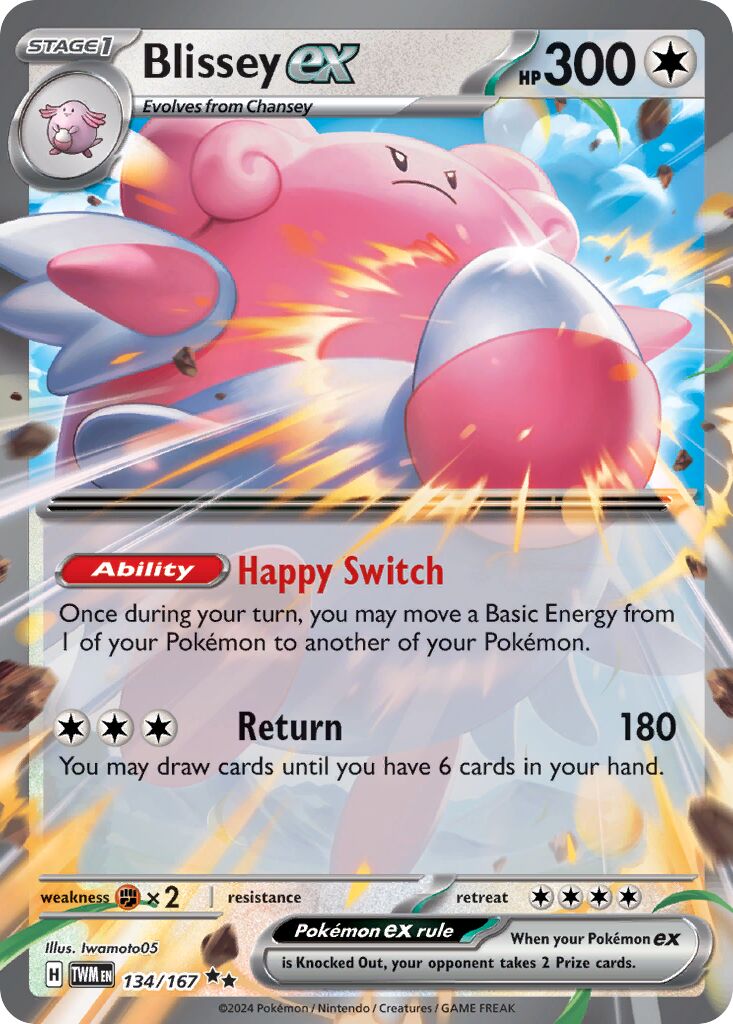 Blissey ex 134/167 — Twilight Masquerade (English Pokémon TCG card)