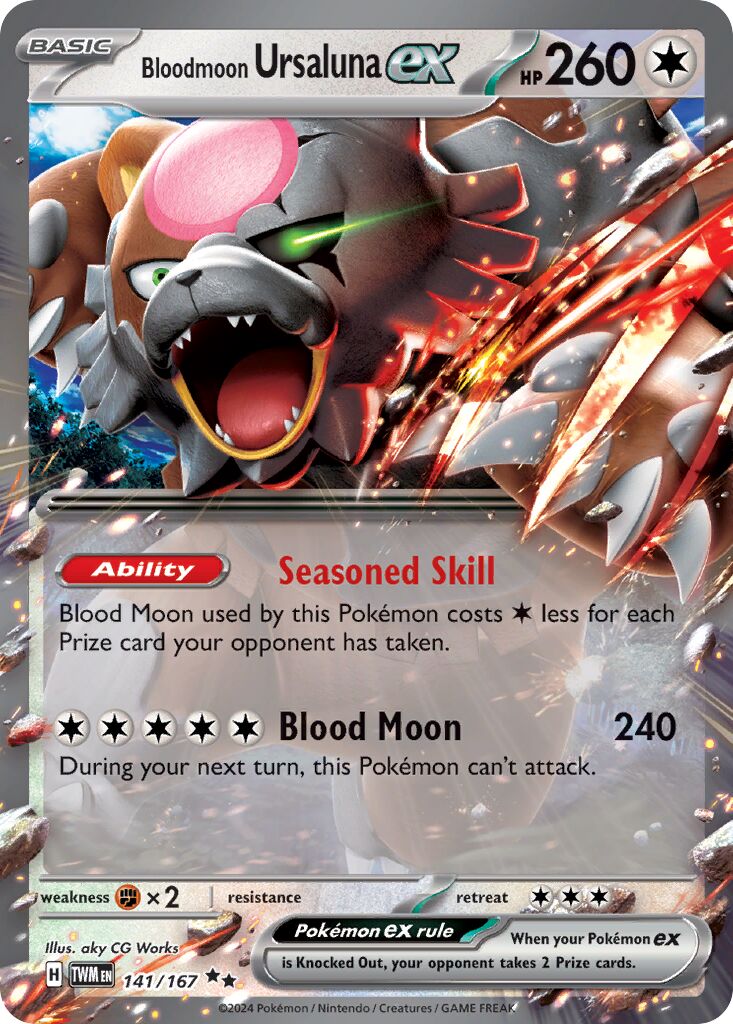 Bloodmoon Ursaluna ex 141/167 — Twilight Masquerade (English Pokémon TCG card)