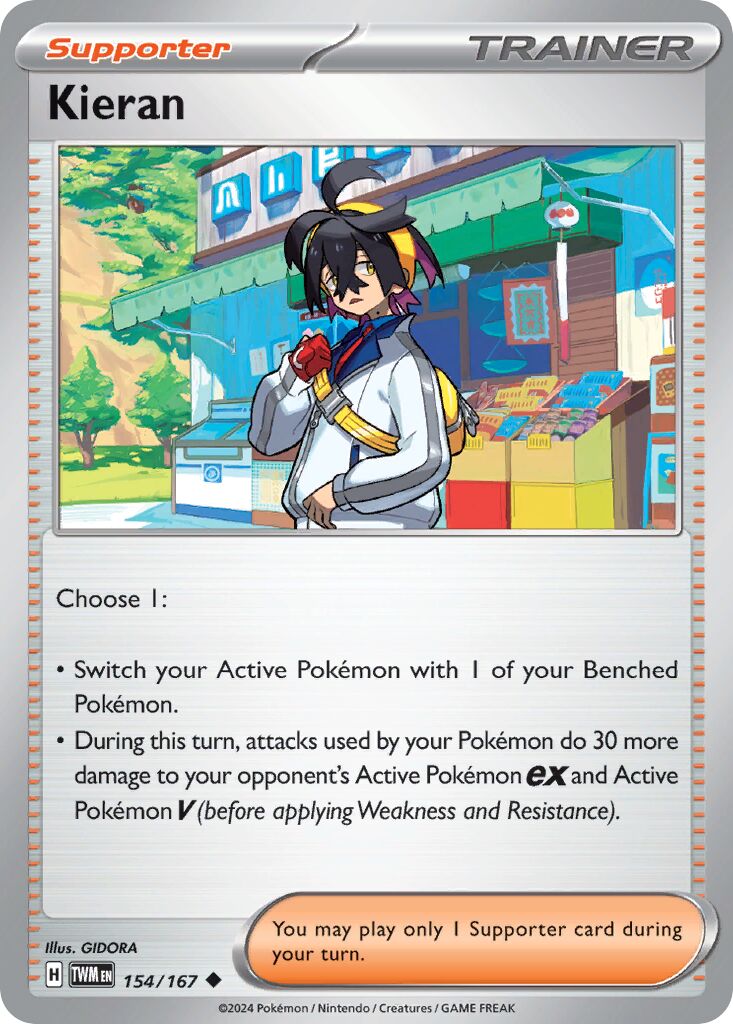 Kieran 154/167 — Twilight Masquerade (English Pokémon TCG card)