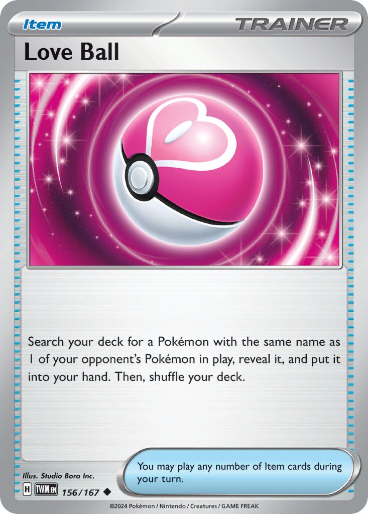Love Ball 156/167 — Twilight Masquerade (English Pokémon TCG card)