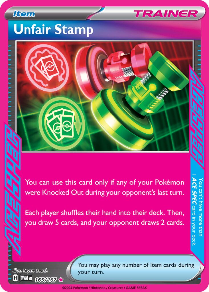 Unfair Stamp 165/167 — Twilight Masquerade (English Pokémon TCG card)