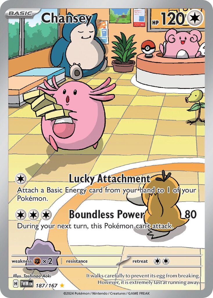 Chansey 187/167 — Twilight Masquerade (English Pokémon TCG card)