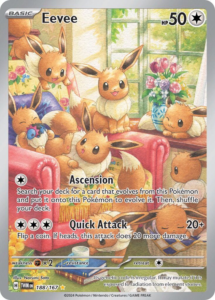Eevee 188/167 — Twilight Masquerade (English Pokémon TCG card)