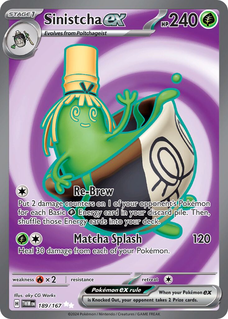Sinistcha ex 189/167 — Twilight Masquerade (English Pokémon TCG card)