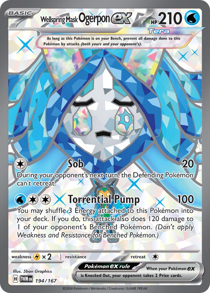 Wellspring Mask Ogerpon ex 194/167 — Twilight Masquerade (English Pokémon TCG card)