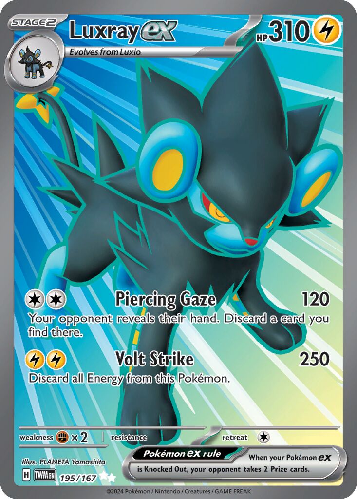 Luxray ex 195/167 — Twilight Masquerade (English Pokémon TCG card)