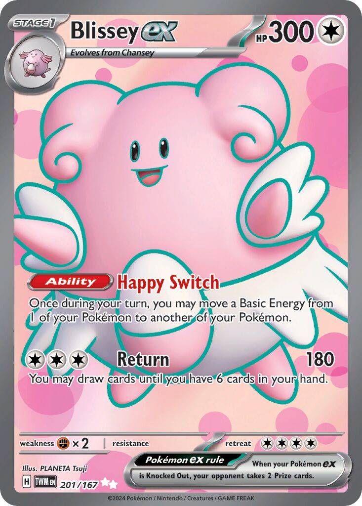 Blissey ex 201/167 — Twilight Masquerade (English Pokémon TCG card)