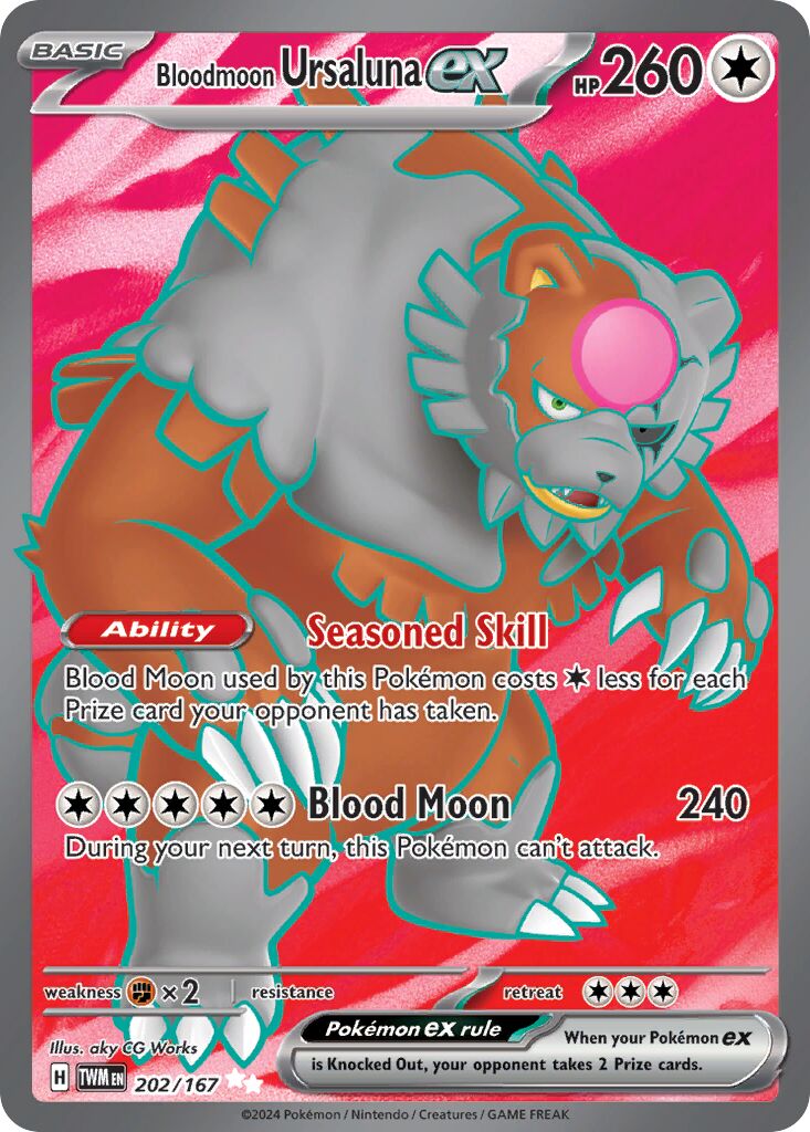 Bloodmoon Ursaluna ex 202/167 — Twilight Masquerade (English Pokémon TCG card)