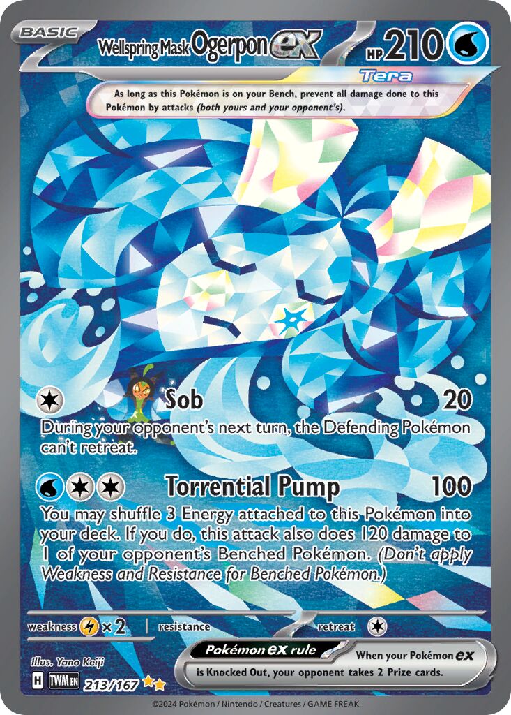 Wellspring Mask Ogerpon ex 213/167 — Twilight Masquerade (English Pokémon TCG card)