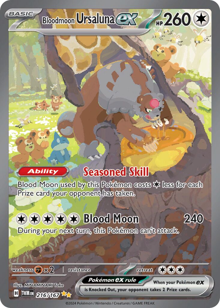 Bloodmoon Ursaluna ex 216/167 — Twilight Masquerade (English Pokémon TCG card)
