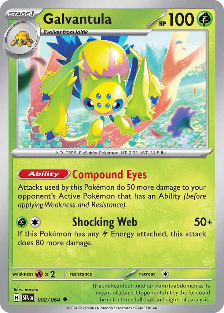 Galvantula 002/64 — Shrouded Fable (English Pokémon TCG card)