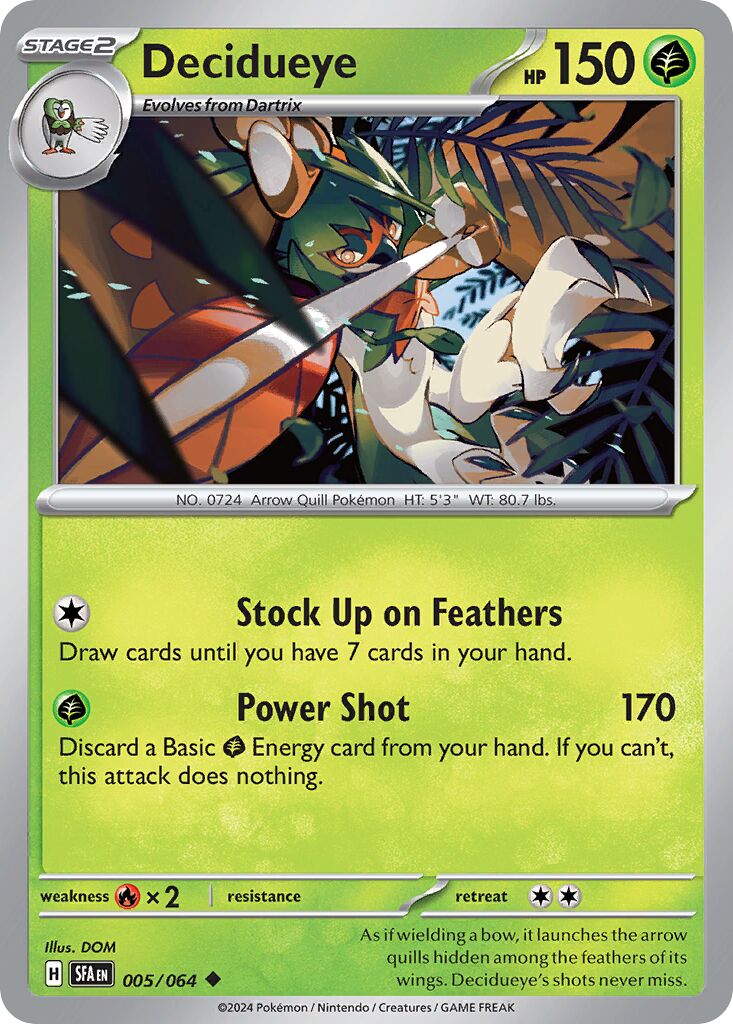Decidueye 005/64 — Shrouded Fable (English Pokémon TCG card)