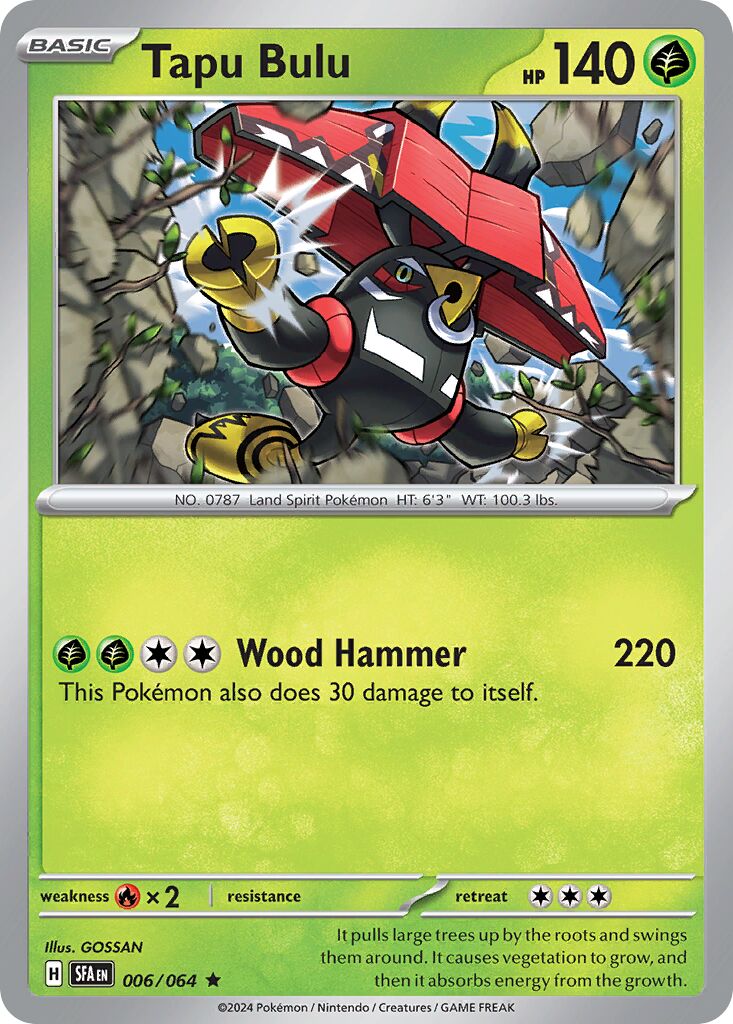 Tapu Bulu 006/64 — Shrouded Fable (English Pokémon TCG card)
