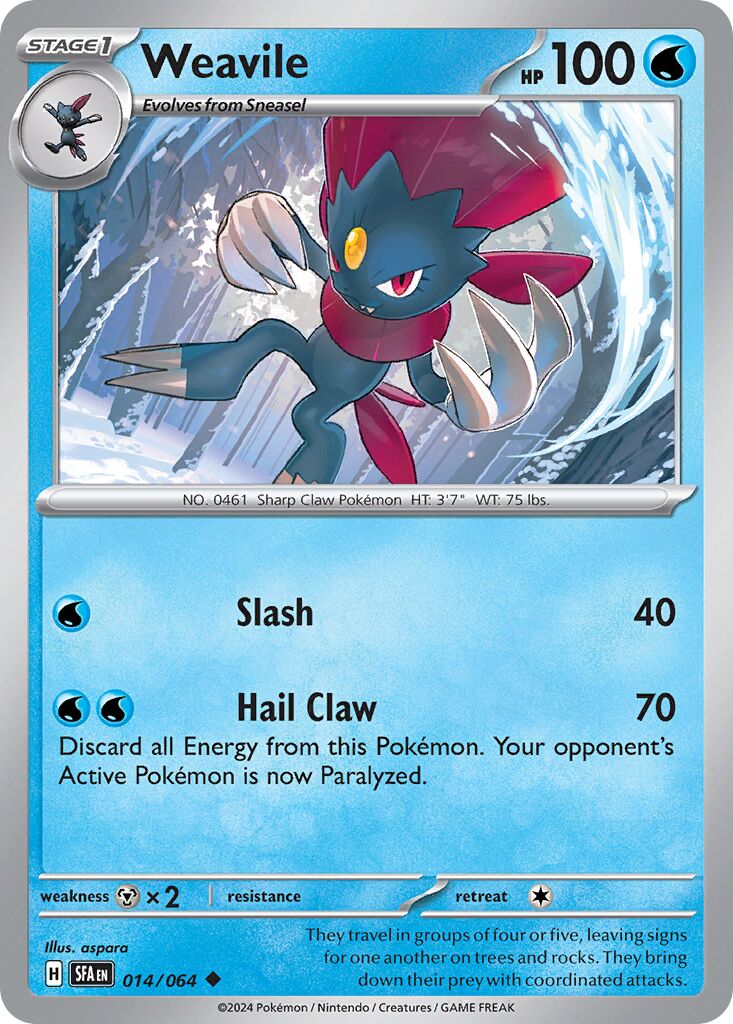 Weavile 014/64 — Shrouded Fable (English Pokémon TCG card)
