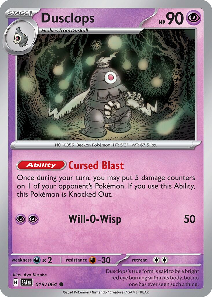 Dusclops 019/64 — Shrouded Fable (English Pokémon TCG card)